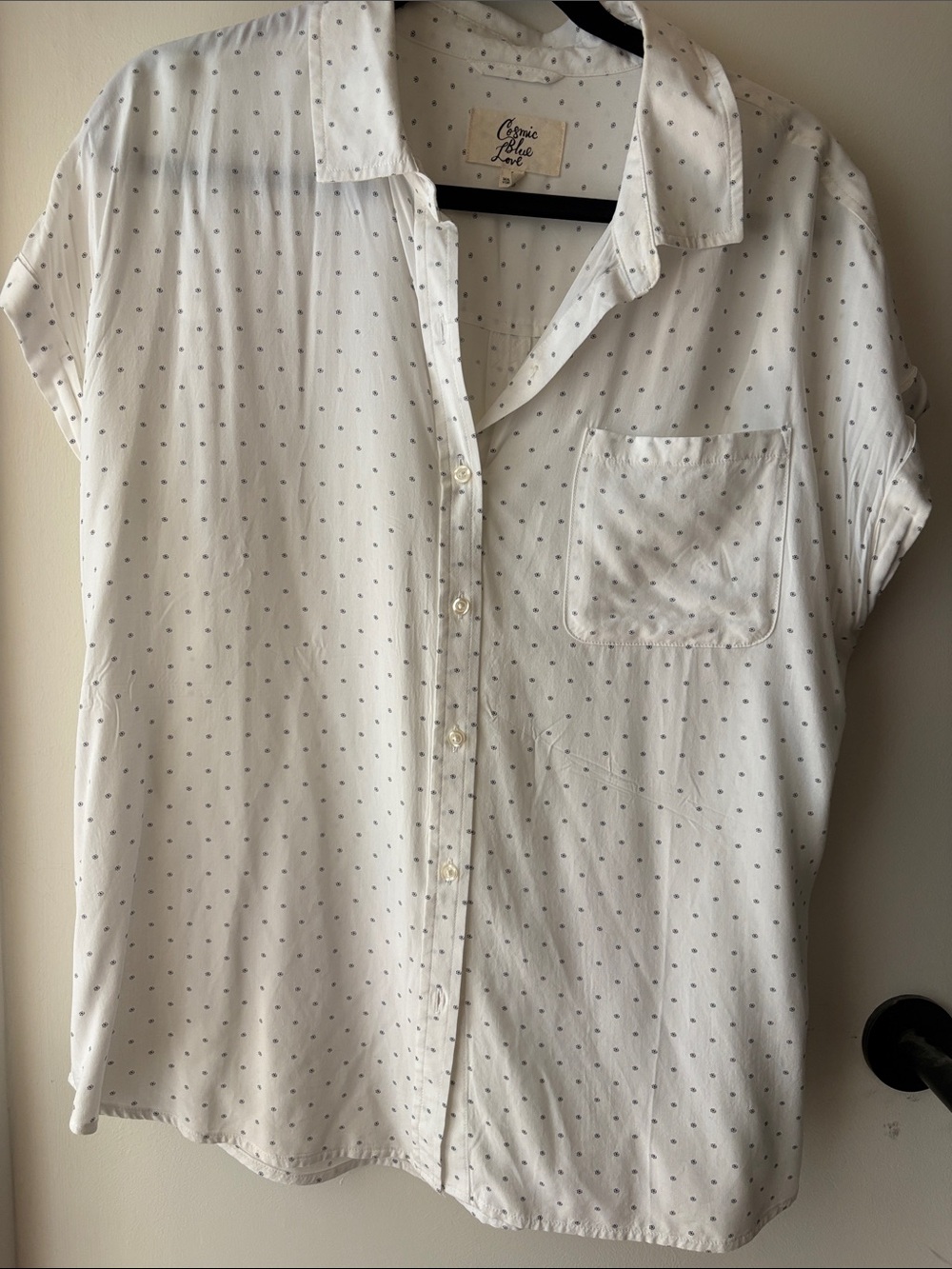 Casual White Dot Button-Up Blouse-l
Large